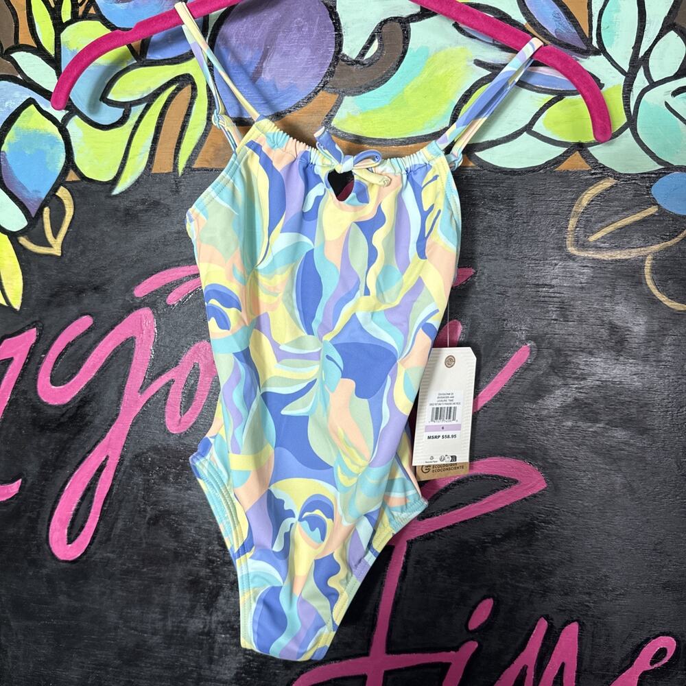Girls Billabong Swimsuit Return To Paradise One Piece, Size 6